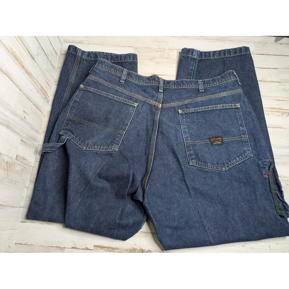 Vintage Polo Ralph Lauren Mens High Rise Cell Phone Carpenter Jeans Size 38x32